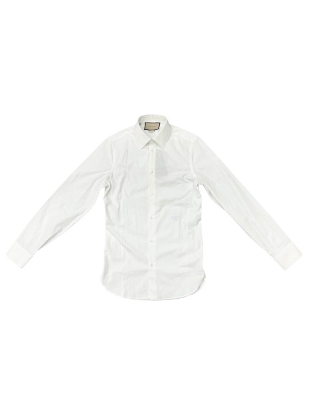 Gucci Long Sleeve Shirt Logo Embroidery Dress Cotton White